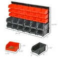 thumbnail image 3 of DURHAND Wall Mounted Storage Bin Rack Tool Organizer with 30 Bins Pegboard, 3 of 9