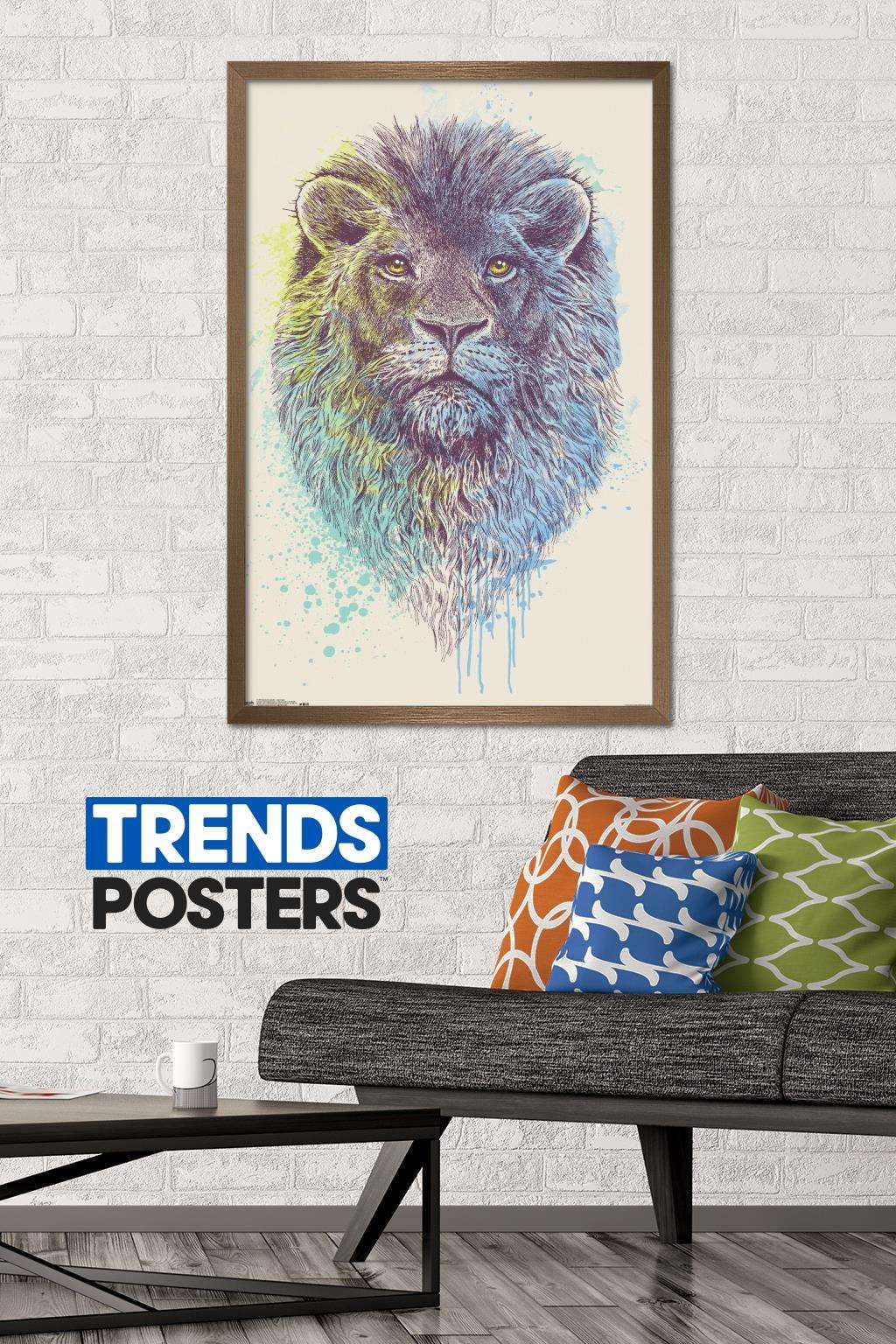 Rachel Caldwell - Lion Head Wall Poster, 22.375" x 34", Framed