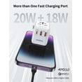 thumbnail image 2 of Adaptador de viaje universal MOMAX, cargador rápido GaN de 20 W, 2 USB, 2 of 7