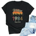 thumbnail image 3 of yievot Funny T Shirts 40th Birthday Gift for Women Vintage 1984 Shirt Letter Print Retro Party Tops Casual Short Sleeve Tee, 3 of 4