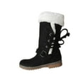 thumbnail image 1 of MAWCLOS Women Winter Boot Plush Lining Snow Boots Lace Up Slip Resistant Warm Shoes Round Toe Work Black 9, 1 of 8