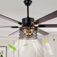 thumbnail image 4 of Bella Depot 65" Industrial Cage Ceiling Fan 6-Speed Reversible with Light and Remote Control, 4 of 19