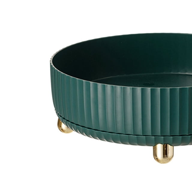 Bandejas De Almacenamiento Bandejas de almacenamiento giratorias Caja de almacenamiento antideslizante Bandeja Accesorios para el hogar (Verde oscuro L) Likrtyny Libre de BPA