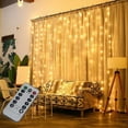 thumbnail image 2 of AMERTEER 3m*3m 300 LED Curtain Lights String USB Powered Waterproof Twinkle Wall Lights, 2 of 5