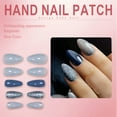 thumbnail image 6 of RAGUPEL 24Pcs Glue on Nails for Women,Silver Glitter Almond Nail Tips,Glossy False Nails,Presson Nails for Women and Girls,Style3, 6 of 7