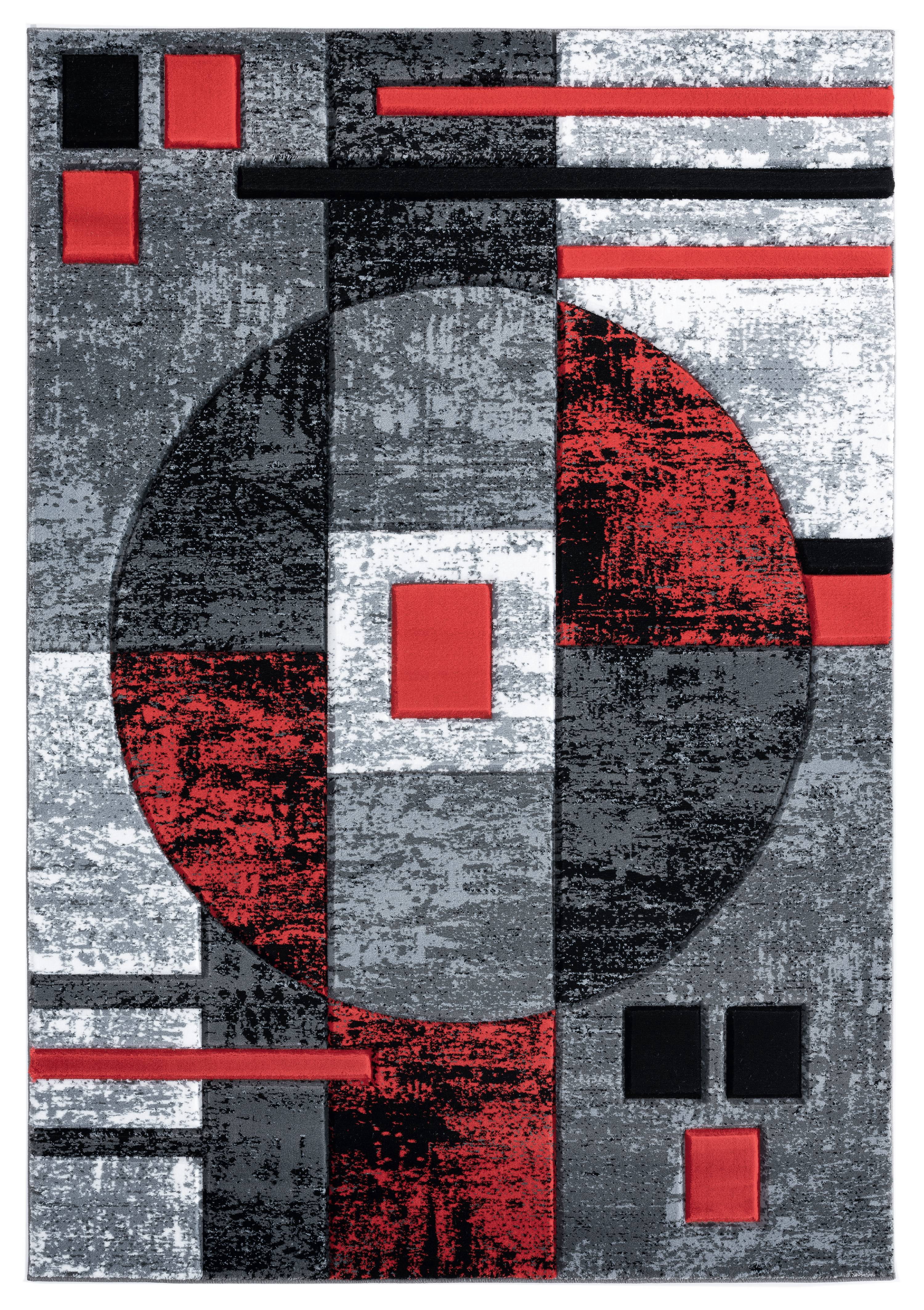 United Weavers Drachma Attica Modern Abstract Area Rug, Red, 5'3" x 7'6"