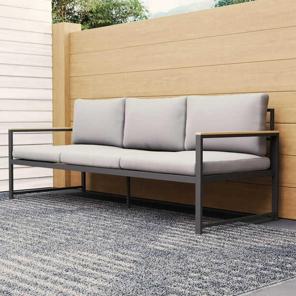 Mayview Outdoor Metal Sofa with Seat Cushions