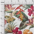 thumbnail image 2 of oneOone Polyester Lycra White Fabric Floral & Leaves Fabric For Sewing Printed Craft Fabric By The Yard 56 Inch Wide, 2 of 6