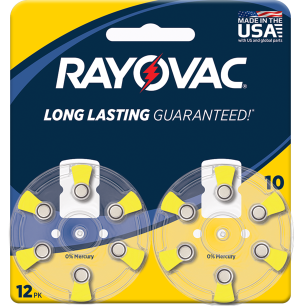 Rayovac Size 10 Hearing Aid Batteries, 12Pack L10ZA12ZMB