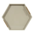 thumbnail image 4 of Kate and Laurel Lipton Modern Hexagon Tray, 18 x 18, Sand, Midcentury Decorative Serving Tray for Storage and Display, 4 of 9