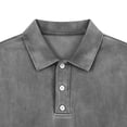 thumbnail image 5 of Zivyakyron Long Sleeve Mens Polos Fall Button Collared Casual Vintage Shirt Loose Solid Washed Gray XL, 5 of 6