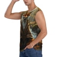 thumbnail image 3 of Fotbe Streamside Meditating Fox Men's Camiseta sin Mangas Estampada para Hombres, Playera Casual para Gimnasio, Entrenamiento, Playa-X-Large, 3 of 7