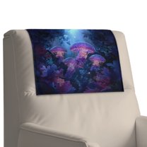 Xoenoiee Jellyfish Coral Print Leather Recliner Headrest Protector, Universal Headrest Cover for Recliner Chair Sofa Covers Couch Chair Head Protector for Sofa Furniture, 1 Pack