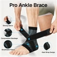 thumbnail image 2 of BN-LINK Ankle Brace, Ankle Compression Sleeve With Adjustable Wrap, Ankle Support for Sprained Ankle, Plantar Fasciitis Relief Brace, for Sports, XL, Blue, 2 of 8