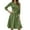 Army Green, variant on WTOBBY Women's Classic Solid Color Waistband Round Neck 3/4 Sleeve Dress, Flowy Midi Sundress with Timeless Style for Various Occasions,Army Green L