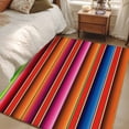 thumbnail image 5 of Abstract Washable Area Rugs 2.7'x5', Colorful Mexican Stripe Red Orange Farmhouse Low Pile Throw Living Room Rug Non-Slip Sturdy Edge Binding Carpet for Indoor Entryway Bedside Kitchen, 5 of 9