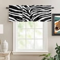 thumbnail image 3 of Kitchen Valances for Window, Abstract Black White Zebra Stripe Light Filtering Rod Pocket Valance Curtain, Animal Texture &nbsp;Short Curtains Window Topper for Bedroom Bathroom Living Room 60x18in, 3 of 8