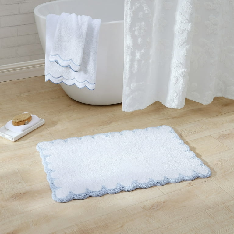 Peri Home Scallop Hand Towel Blue 100 Cotton 16 W x 27 L 1 Piece Walmart