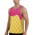 thumbnail image 2 of Gaeub Red Ice Cream Men's Athletic Tank Top, Workout Sleeveless Shirts, Running Tank Tops for Gym, Running, Training - 4X-Large, 2 of 9