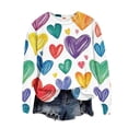thumbnail image 4 of Womens Cute Sweatshirts Plus Size Valentines Day Tops Love Hearts Print Crewneck Casual Loose Graphic Pullovers (3XL, Green), 4 of 5