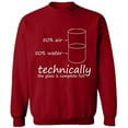 thumbnail image 2 of OXI Crewneck Sweatshirt - Technically The Glass is Full, Basic Casual Sweatshirts for Men's and Women Fleece Sweatshirt Long Sleeve - Antiquee Cherry Small, 2 of 2