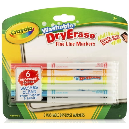 Crayola 6 Count Fineline Dry Erase Markers