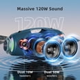 thumbnail image 2 of Altavoz Bluetooth ZEALOT inalámbrico de 120 W con graves retumbantes, color azul, 2 of 7