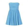 thumbnail image 6 of Jinhomg Women's Summer Strapless Dress Sleeveless Ruched Mini Dresses Elegant A Lined Bubble Wedding Club Party Dress Blue M, 6 of 10