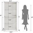 thumbnail image 2 of Joaxswe Display Cabinet with Glass Doors, 65" Storage Cabinet with LED, 4-Tier Curio Cabinet & Bookshelf, Collection Showcase for Home Office, White, 2 of 8