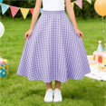thumbnail image 5 of QTBIUQ Girls Plaid Maxi Skirt Elastic Waist Skirt with Pockets Casual Comfortable Long Skirt, 5 of 7