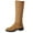 Khaki, variant on Knee-High Boots for Women Faux Leather Knee High Boots Wide Calf Available Slip-On Square Heel Solid Color High Boots Knee-High Shoes Casual Winter Fashion Boots