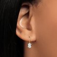 thumbnail image 4 of Gem Stone King White Created Sapphire Yellow Gold Plated Leverback Earrings for Women (2.00 Cttw, Gemstone September Birthstone, Oval 7X5MM), 4 of 4
