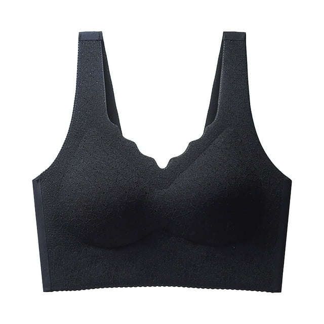Womens Wireless Bra Bra 36c Women's Summer Thin Full Lace Pattern Traceless Tank Top Style Small Chest Wrapped Up Without Steel Rings Comfortable Bra