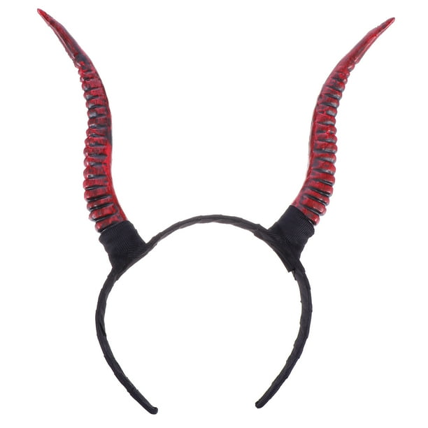 Diadema con cuernos de antílope para Halloween, tocados de fiesta creativos, pelo gótico