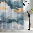 thumbnail image 2 of Grey Marble Fabric Shower Curtain Gold Cloud Washable Shower Curtains for Bathroom, Waterproof Bath Curtain with Hooks Home Decor 72x84in, 2 of 8