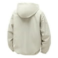 thumbnail image 6 of Iugvhana Men's Hooded Softshell Jacket Zip Up Casual Waterproof Windbreaker Lightweight Loose Outdoor Hiking Cycling Jackets Beige XXXL, 6 of 6