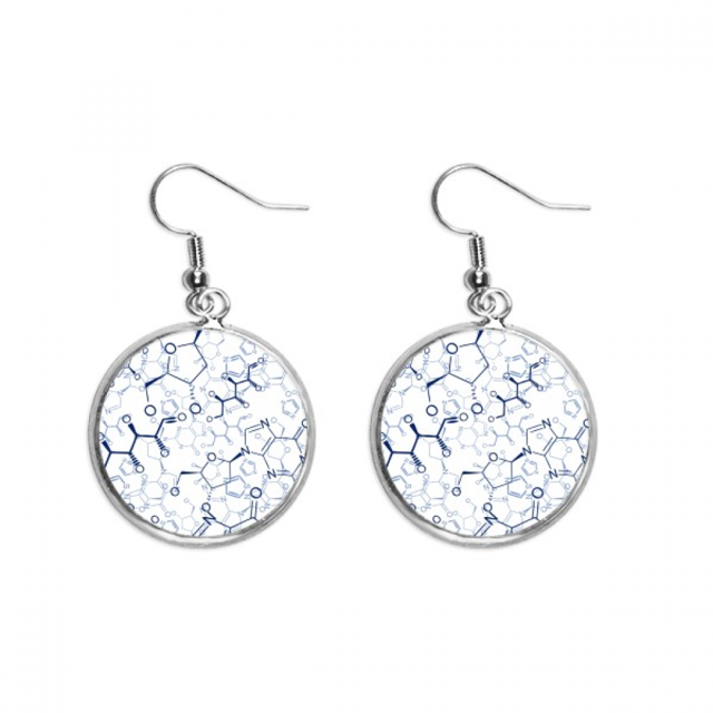 Abstract Blue Chemical estructura molecular Pendientes pendientes de plata colgantes joyas señora Unbranded M