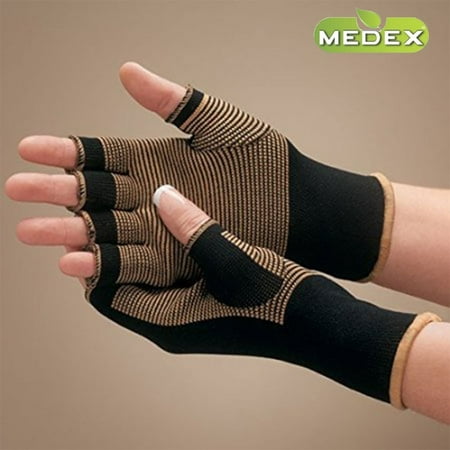 MedexLab Pro Copper Compression Comfort Gloves - Helps Arthritis Speeds Recovery in Hands & Fingers, Relieve Symptoms of Arthritis, RSI, Carpal Tunnel, Tendonitis & More - Men &