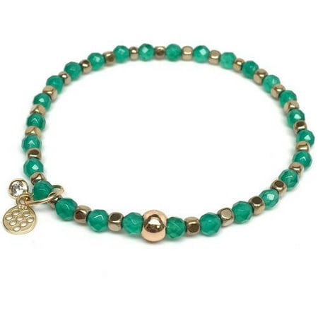 Julieta Jewelry Green Onyx Friendship 14kt Gold over Sterling Silver Stretch Bracelet