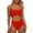 Red, variant on Riforla One-Piece Swimsuit Neck Cut Out Front Lace up Back High Cut Monokini Solid Color Bathing Suits for Women Red XL