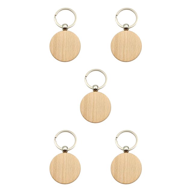 relayinert 1/2/3/5 Wood Key Chain Craft Blank Keyring Gift Personalized Pendant Hanging Outdoor Holder Handicraft Organizer Accessory Type 14 5PCS