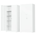 thumbnail image 2 of SUNCROWN  71 In Metal Storage Garage Cabinets with Locking Doors and Adjustable Shelves, Steel Storage Cabinet for Garage, Office, Classroom, Assemble Required(White), 2 of 9