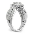 thumbnail image 6 of 14K White Gold Ring Band Engagement Diamond Round Complete Cluster, Size 5, 6 of 7