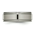 thumbnail image 4 of Titanium Grooved Edge 8mm Mens Wedding Ring Size 10, 4 of 8