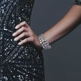 thumbnail image 3 of Bracelet Élégant multi-Rangées en Zircon Cubique Gradué en Grappe Goutte d'Eau AAA CZ Grand Déclaration Parfait pour Femmes Bal, Mariage Plaqué Argent, 3 of 5
