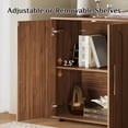 thumbnail image 4 of Wiilayok 31.5 Inch Mid Century Modern Sideboard Buffet Cabinet Walnut Arched Doors Storage Credenza Media Console, 4 of 8