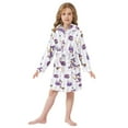 thumbnail image 6 of FORMRS Niños Bathrobe Unisex Hooded Robe Soft Plush Pajamas Sleepwear, Size 2-3T, Purple Halloween Gooses, 6 of 7