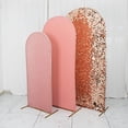 thumbnail image 2 of BalsaCircle 3 Blush Rose Gold Fitted Assorted Round Top Wedding Arch Backdrop Stand Covers Party Events Decorations Supplies, 2 of 8
