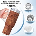 thumbnail image 3 of 40zo Ice Bar Cup With Handle Double Insulation Large Capacity Rust Prevention For Daily Travel And Other Scenes Tiger Print Style Darkred_1, 3 of 8