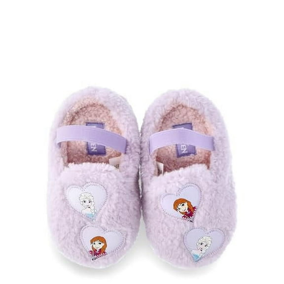 Frozen Toddler Girls Slippers - Sisters Elsa & Anna - Purple - 5/6